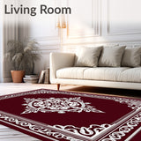 Ornate Medallion with Filigree Swirls Contemporary Luxe Inspiration (Red)