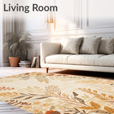 Desert Bloom Beige Area Contemporary Floral Motif(Beige)