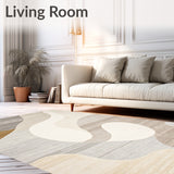 Contemporary Style Area Non Shedding with Unique(Beige)