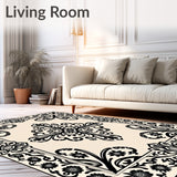 Elegant Vine Medallion Botanical Floral Symmetrical Motif Tapestry (Beige)