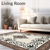 Arabesque Scroll with Traditional Motifs(Brown)