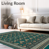 Intricate Geometric Design Area with Teal and Copper Accents(Blue)