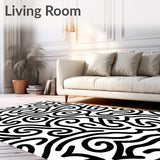 Abstract Swirl with Flowing Monochrome Curves(Black)