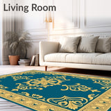 Traditional Damask Medallion Ornate Surface Treatment(Blue)