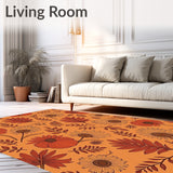 Autumn Blossom Semicircular Entryway Decorative Welcoming Accent(Orange)