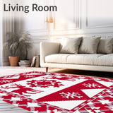 Plaid Lattice with Intertwined Reindeer Design(Red)