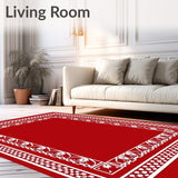 Nordic Inspired Reindeer with Interlocking Snowflake Bands(Red)