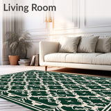 Artisan Handwoven Lattice Traditional Heirloom Tapestry(Green)