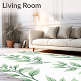 Botanical Leaf Motif Shag with Nature Inspired Textured Surface (Green)