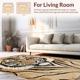 Ultra Soft Area Rug, Non Slip, Stain Resistant, Washable Area Rugs for Living Room, Bedroom, Faux Tiger Fur(Beige)