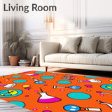 Chemistry Lab Equipment Humor Poster Style Floor Decoration with Beakers(Orange)