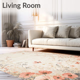 Garden Vista Area Beige Floral for Serene Spaces(Beige)