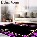 Enchanted and Floral Boho Motif with Delicate Insect Embellishments (Black)