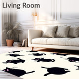 Anime Cat Design with Playful Whisker Details(Black)
