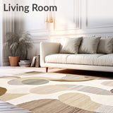 Earth Tone Swirl Beige Contemporary Floor Design(Beige)