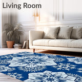 Snowflake Crystal Formation Intricate Winter Wonderland Scene(Blue)