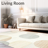 Ivory Area Abstract Woven Design Contemporary Style(Beige)