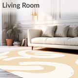 Abstract Brushstroke Modern Contemporary Artistic Motif (Beige)