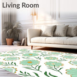 Intricate Botanical Scrollwork with Stylized Floral Accents (Green) - ODIKA