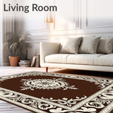 Collection Elegant Floral Medallion Vintage Distressed(Brown)