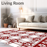 Scandinavian Plaid with Interlocking Hearts(Red)