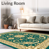 Oriental Damask with Classic Paisley Scrollwork Design(Teal)