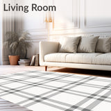 Classic Gingham Plaid Interlocking Patterned Design(White)