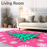 Joyful Spruce Celebration Snow Flurry Entryway Statement(Pink)