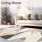 Contemporary Berber Style Area with Abstract Diamond and Stripe Design(Gray)