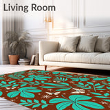 Tropical Jungle Wonderland Exotic Verdant Leafy Foliage(Brown)