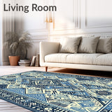 Abstract Boho Cream(Blue)