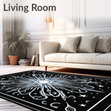 Celestial Starburst Radial Design with Cosmic Swirl (Black) - ODIKA