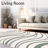 Contemporary Abstract Waves with Subtle Neutral Tones and Flowing Lines(Beige)