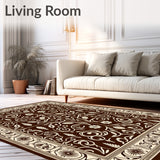 Traditional Paisley Swirl Anti Skid Decorative Floor(Brown)