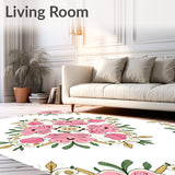 Blooming Botanical Medallion Interwoven Floral Vintage Design (Pink)