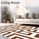 Abstract Maze with Interlocking Rectangular Stripes(Brown)