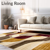 Boho Geometric Area Multicolored Abstract(Beige)