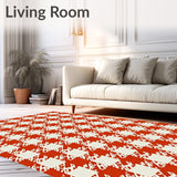 Crosshatch Plaid Surface Covering with Vintage Farmstead Style(Red)