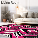 Intricate Interlocking Chevron with Boho Accents (Pink)