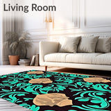 Underwater Garden Kelp Forest with Scallop Shell Medallions(Black)