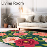 Elegant Rose Garden Symphony Decorative Botanical Illustration(Green)