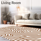 Abstract Wavy Striped Contour Maze(Brown)