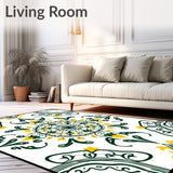 Abstract Paisley Damask Design with Swirling Ornamental Flourishes(White)