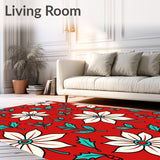 Retro Winter Botanical Tapestry Low Pile(Red)