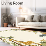 Kids Nursery Area Charming Jungle Scene(Beige)