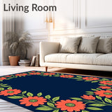 Folk Art Design Adorned with Playful Floral Motifs (Orange) - ODIKA