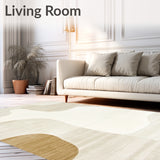 Elegant Cream Area Abstract Modern Design(Beige)