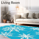 Nordic Inspired Snowflake Mosaic with Subtle Frosted Petal Details (Blue)