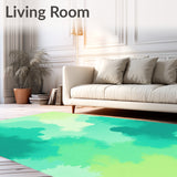 Abstract Watercolor Splash with Ombre Gradient Waves(Teal)