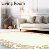 Elegant Oval Bathroom With Premium Absorbent Surface For Accessories(Beige)